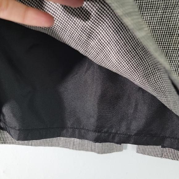 Talbot's Women's Irish Linen A-Line Skirt Sz 12 Gray/Plaid Checked Career Office - Picture 4 of 9